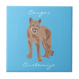 Azulejo De Cerâmica Thunder_Cove do Leão de Montanha Cougar Puma