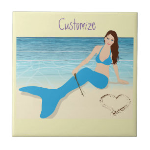 Azulejo De Cerâmica Thunder_Cove do Namorados de Sereia da Praia