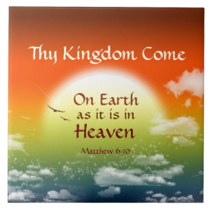 Azulejo De Cerâmica Thy fim dos tempos na terra como no céu, bíblia