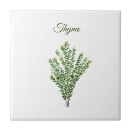 Azulejo De Cerâmica Thyme Herb Greeneren Kitchen Culinária Verde
