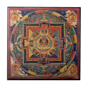 Azulejo De Cerâmica Tibetano Thanka da antiguidade da mandala de