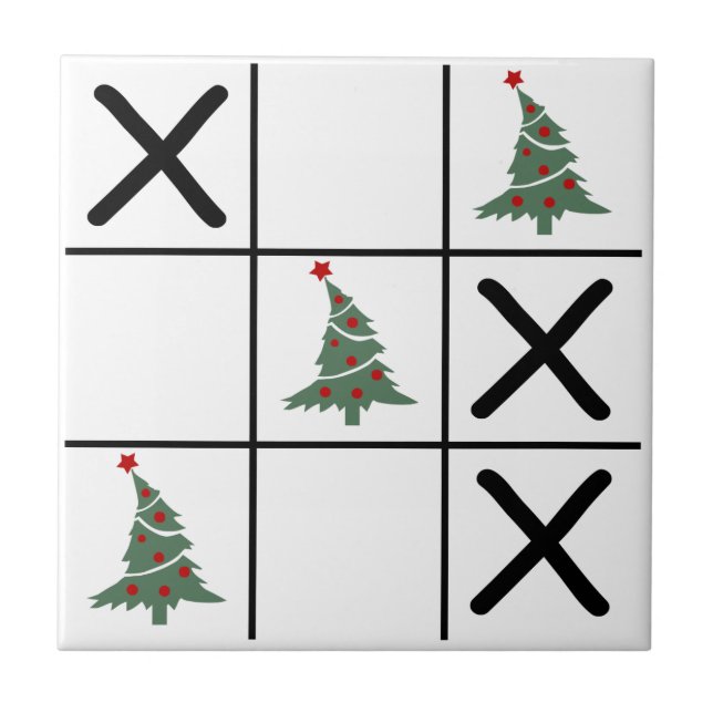 Azulejo De Cerâmica Tic Tac Toe Natal (Frente)