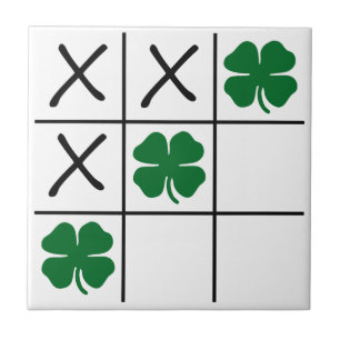 Azulejo De Cerâmica Tic Tac Toe Shamrock