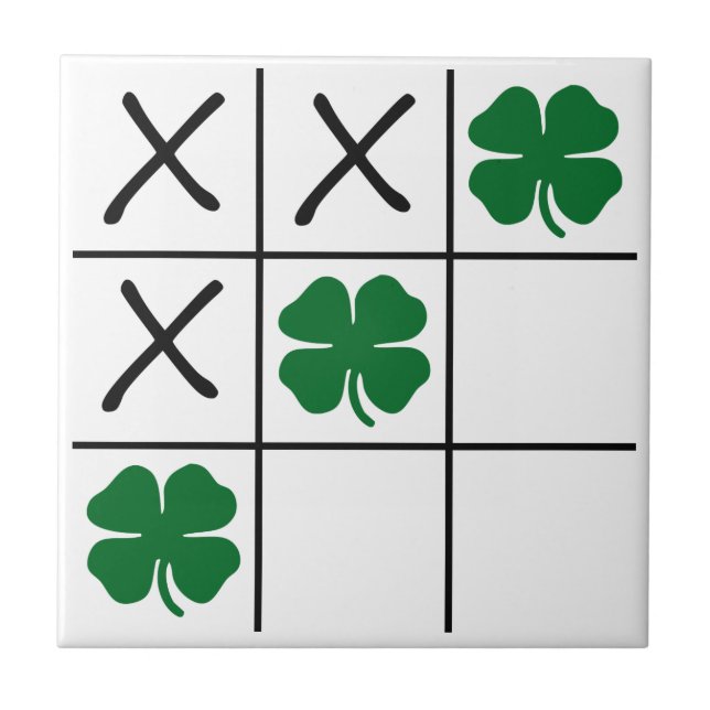 Azulejo De Cerâmica Tic Tac Toe Shamrock (Frente)