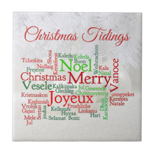 Azulejo De Cerâmica Tidings De Natal Pelo Mundo