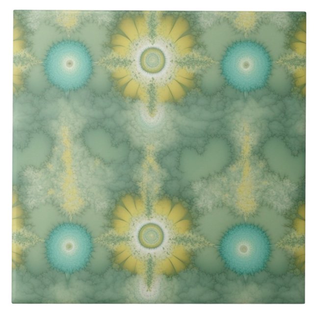 Azulejo De Cerâmica Tie-dye da linha costeira (Frente)