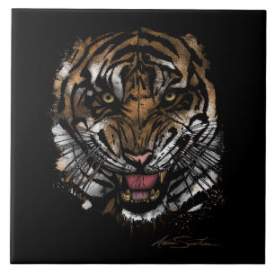 Azulejo De Cerâmica Tiger Face (Design de Assinatura)