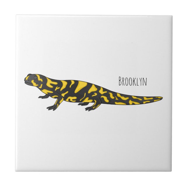 Azulejo De Cerâmica Tiger salamander cartoon (Frente)