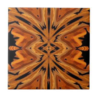 Azulejo De Cerâmica Tiger Tribal Modern Abstrato Art Ouro Laranja
