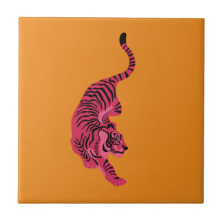 Azulejo De Cerâmica Tiger - Vibrant Pink