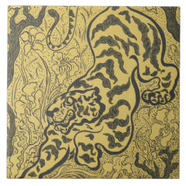 Azulejo De Cerâmica Tigre na selva (animal selvagem) (por Paul Ranson)