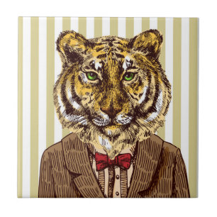 Azulejo De Cerâmica Tigre no desgaste da noite