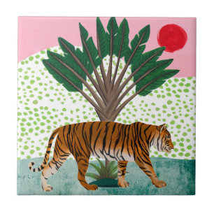 Azulejo De Cerâmica Tigre no Sunset