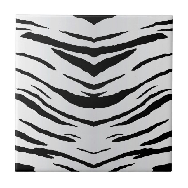 Azulejo De Cerâmica Tigre ou zebra branca listrado (Frente)