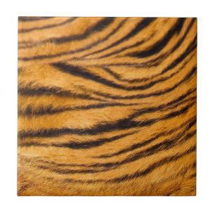 Azulejo De Cerâmica Tigre Stripes Pele Preto e Laranja Personaliza