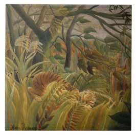 Azulejo De Cerâmica Tigre surpreendido em uma tempestade tropical