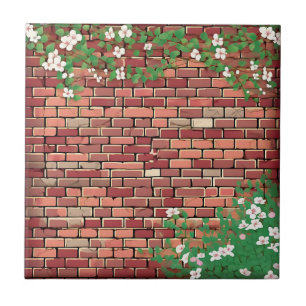 Azulejo De Cerâmica Tijolo Russo com Floral