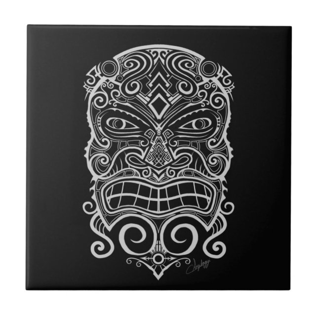 Azulejo De Cerâmica Tiki Mask (Frente)