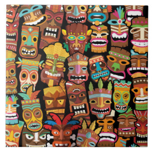 Azulejo De Cerâmica Tiki Pattern