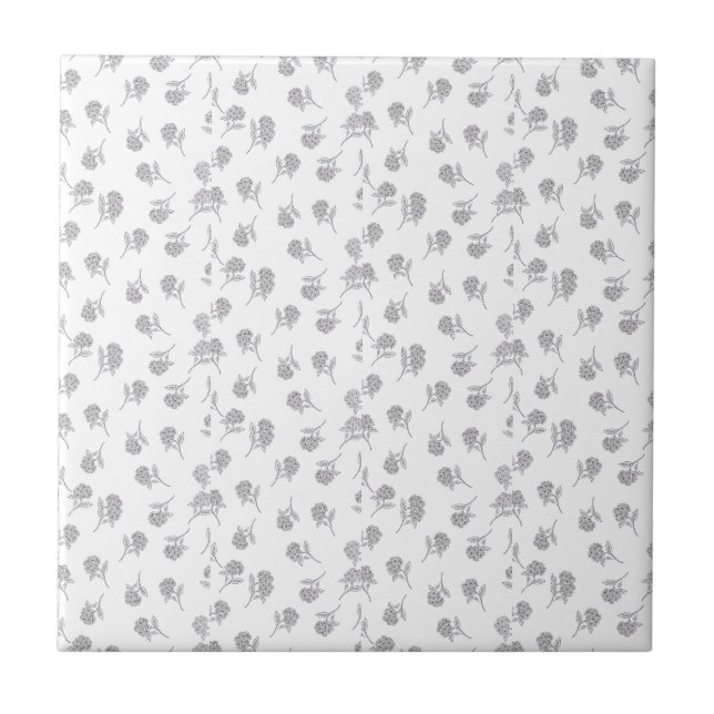 Azulejo De Cerâmica Timeless Botanical Bloom Soft Grey (Frente)