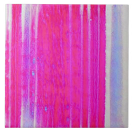 Azulejo De Cerâmica Tinta-Abstrato vibrante, rosa e riscas roxas