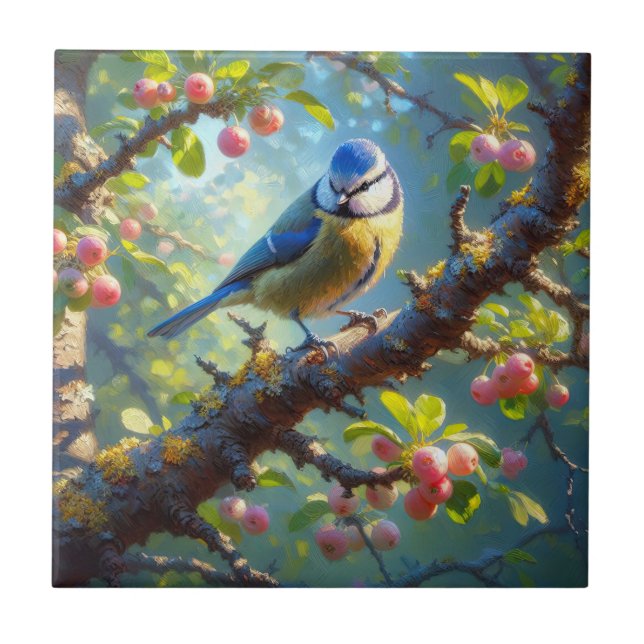 Azulejo De Cerâmica Tinta azul 1 (Frente)