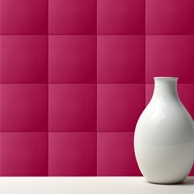 Azulejo De Cerâmica Tinto de vinho de cremson sólido (Criador carregado)