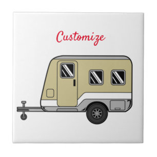 Azulejo De Cerâmica Tiny Tan Caravan Camper Thunder_Cove 