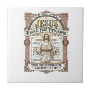 Azulejo De Cerâmica Tipografia da Página do Hino de Jesus Página do Hi