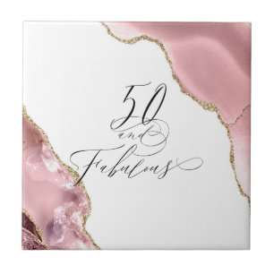 Azulejo De Cerâmica Tipografia de Rosa Dourada Glitter Chic 50