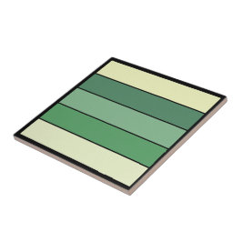 Azulejo De Cerâmica Tiras amarelas verdes de inverno em papel de aquar