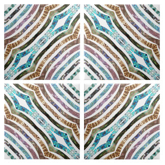 Azulejo De Cerâmica Tiras Escalonadas de Seashell Shiny