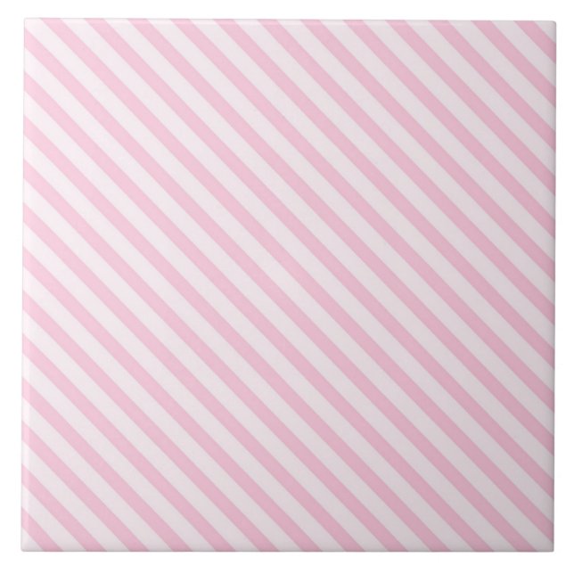 Azulejo De Cerâmica Tiras Rosa do Flor Diagonal (Frente)