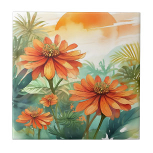 Azulejo De Cerâmica Tithonia Tropical
