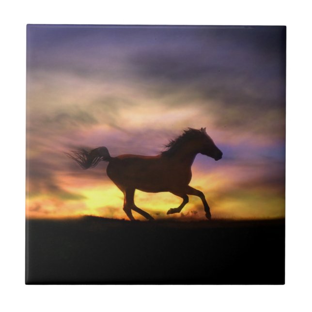 Azulejo De Cerâmica Título da Arte do Cavalo (Frente)