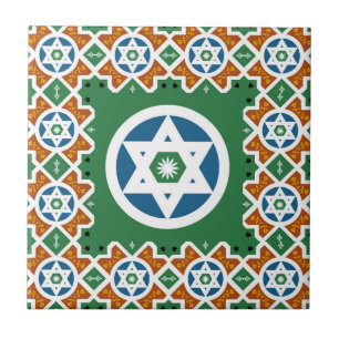 Azulejo De Cerâmica Título judeu oriental com estrela marroquina de D