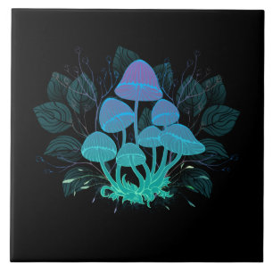 Azulejo De Cerâmica Toadstools em arbustos