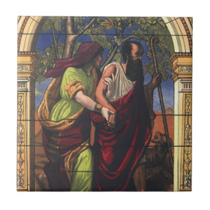 Azulejo De Cerâmica Tobit Cego e Esposa Anna, Religião Antiga