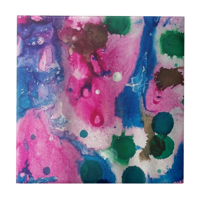 Azulejo De Cerâmica Tocar tempo com tinta (Frente)