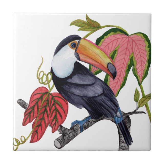 Azulejo De Cerâmica Toco Toucan (Frente)