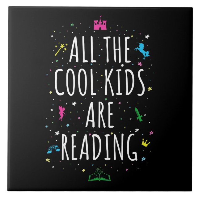 Azulejo De Cerâmica Todas As Crianças Legal Estão Lendo (Frente)