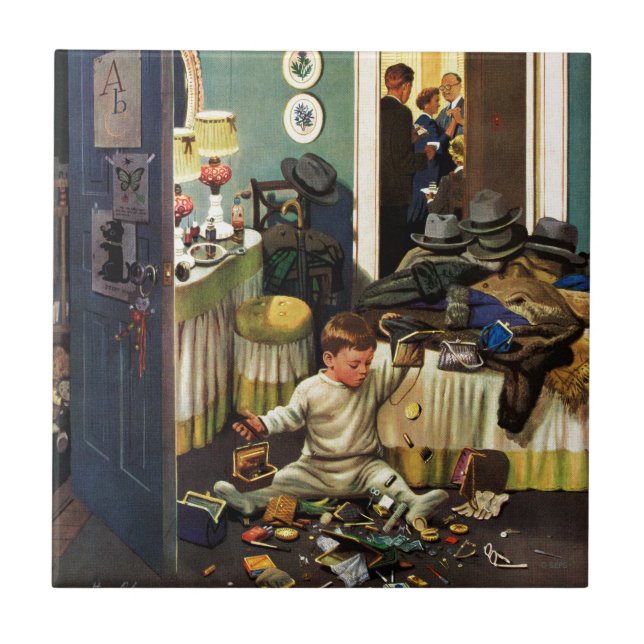 Azulejo De Cerâmica Toddler Esvazia Purés (Frente)