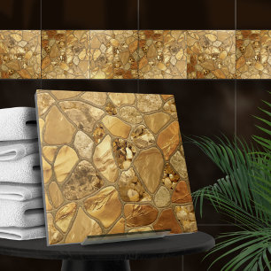 Azulejo De Cerâmica Todo aquele Dourado mosaico de pebbles voronoi N1
