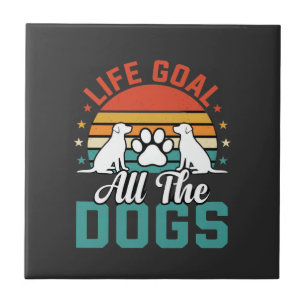 Azulejo De Cerâmica Todos Os Cães Amante De Cães Retrô