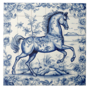 Azulejo De Cerâmica Toile Carousel Horse francês