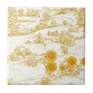 Azulejo De Cerâmica Toile Cottagecore Girassol Campo (1)