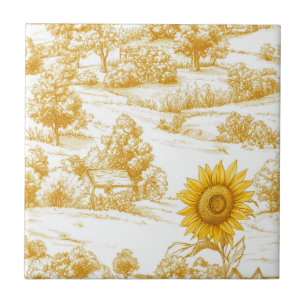 Azulejo De Cerâmica Toile Cottagecore Girassol Campo (7)