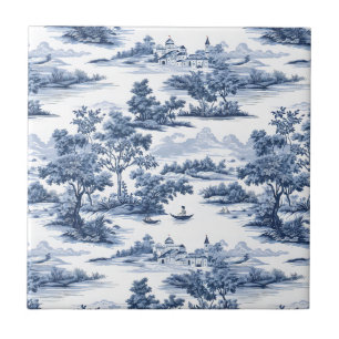 Azulejo De Cerâmica Toile de jouy, china azul, porcelana, salgueiro az
