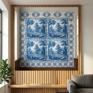 Azulejo De Cerâmica Toile De Jouy Francesa Pastoral Vintage Campo Folk