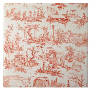Azulejo De Cerâmica Toile de Jouy, ilustrando os processos de manuf